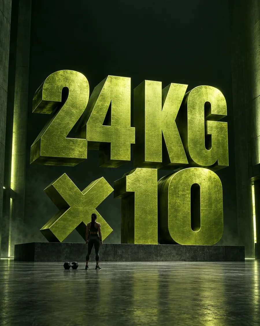 Monumental 24 kg and 10 reps sculpture